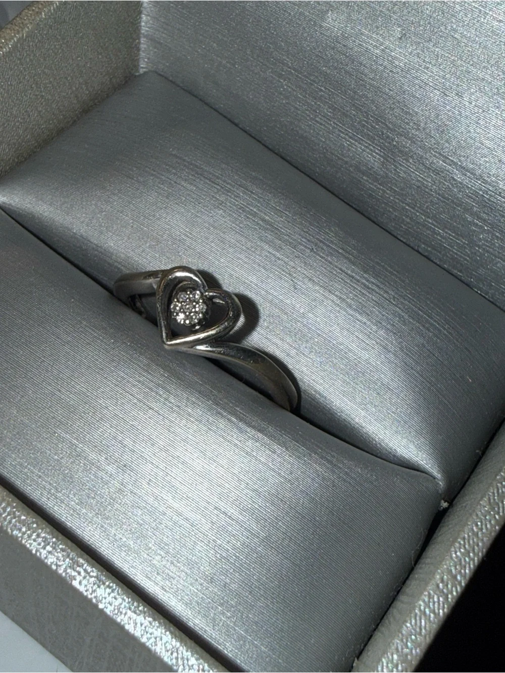Zales Heart Ring with Diamond Cluster 10k